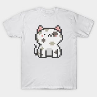 Pixel Quiet White Milk Cow Cat 57 T-Shirt